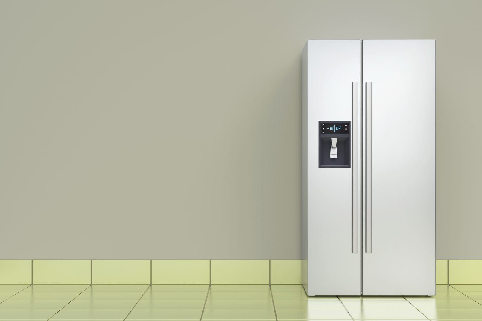 White refrigerator in a bright, modern kitchenette